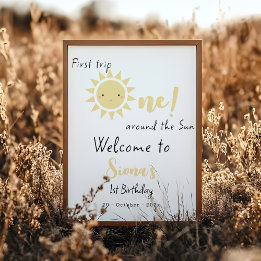 Erste Reise um die Sonne Geburtstag Begrüßungszeic Poster