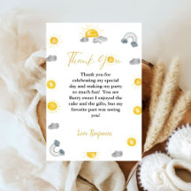 Erste Reise um die Sonne Geburtstag Danke Karte