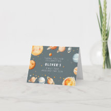 Erste Reise um die Sonne Geburtstag Danke Karte