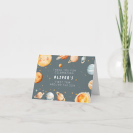 Erste Reise um die Sonne Geburtstags-Dankeskarten Dankeskarte