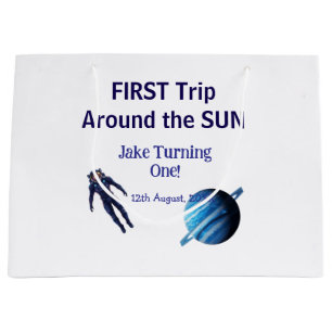 Erste Reise um die Sonne Planet Astronaut Geburtst Große Geschenktüte