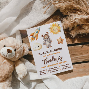 Erste Reise um die Sonne, Teddybär 1. Geburtstag Einladung