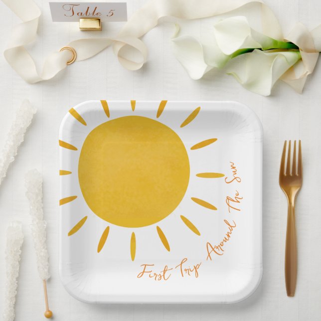 Erste Reise um die Sonnenstube Pappteller (Hochzeit)