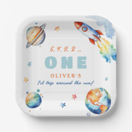 Erste Reise um die Sun Birthday Party Pappteller
