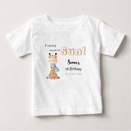 Erste Reise um die Sun Giraffe 1. Geburtstag Baby T-shirt