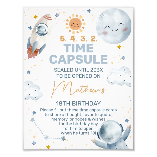 Erste Reise um Sun Birthday Time Kapselunterschrif Fotodruck (Vorne)