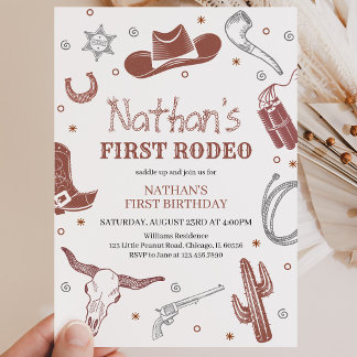 Erste Rodeo Birthday Einladung