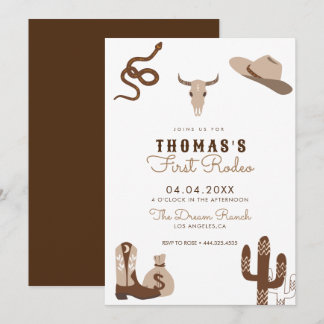 Erste Rodeo Cowboy Geburtstagsparty Einladung
