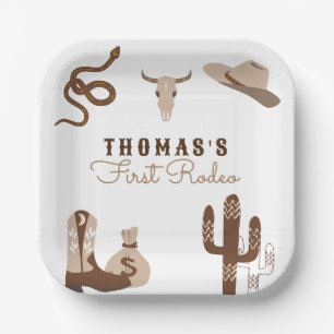 Erste Rodeo Cowboy Geburtstagsparty Pappteller