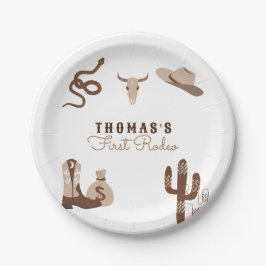 Erste Rodeo Cowboy Geburtstagsparty Pappteller