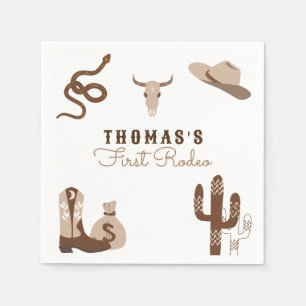 Erste Rodeo Cowboy Geburtstagsparty Serviette
