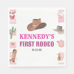 Erste Rodeo Cowgirl 1. Geburtstagsparty Serviette