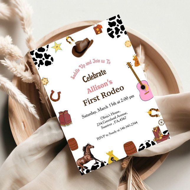 Erste Rodeo Cowgirl Geburtstagsparty Einladung (Von Creator hochgeladen)