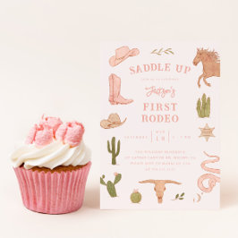 Erste Rodeo Cowgirl Geburtstagsparty Einladung