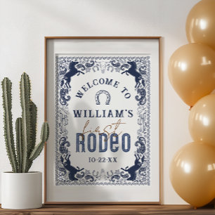 Erste Rodeo-Geburtstagsfeier Willkommen Schild in