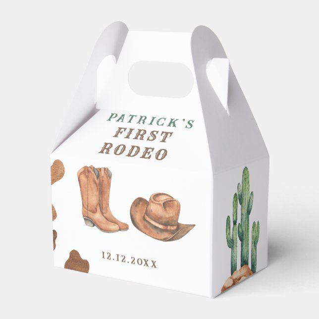 Erste Rodeo Geburtstagsparty Geschenkschachtel (Vorderseite)