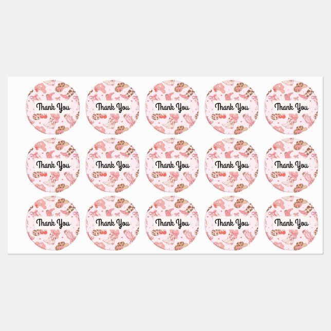 Erste Rodeo Girls Danke Labels Etiketten (Blatt)