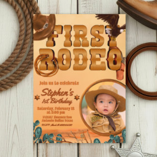 Erste Rodeo mit Foto Einladung