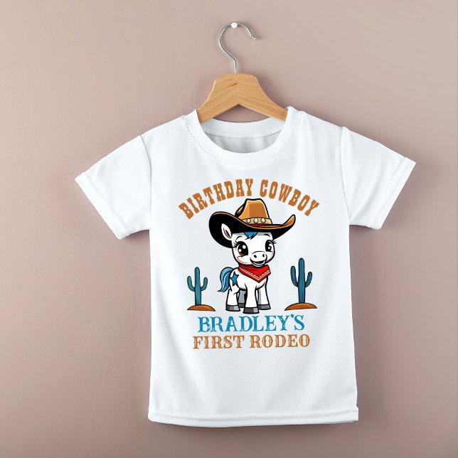 Erste Rodeo niedlich Cowboy-Geburtstagsparty Baby T-shirt (First rodeo western birthday party shirt cute cowboy horse birthday photoshoot shirt matching family)