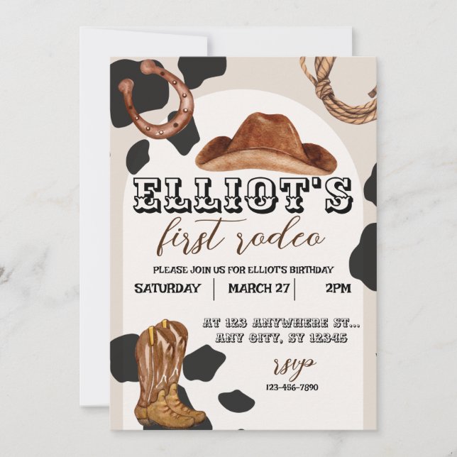 Erste Rodeo, Western Cowboy Einladung (Vorderseite)