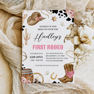 ERSTE RODEO Western Cowgirl Geburtstag Einladung