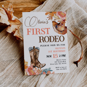Erste Rodeo Western Girl 1. Geburtstag Einladung