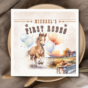 Erste RODEO   Wild West Cowboy 1st Birthday Boy Serviette