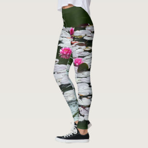 Erste rosa Wasserlilien Leggings