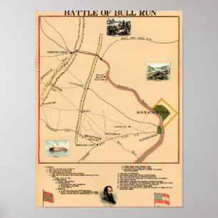 Erste Schlacht bei Bull Run - Panorama des Zivilen Poster