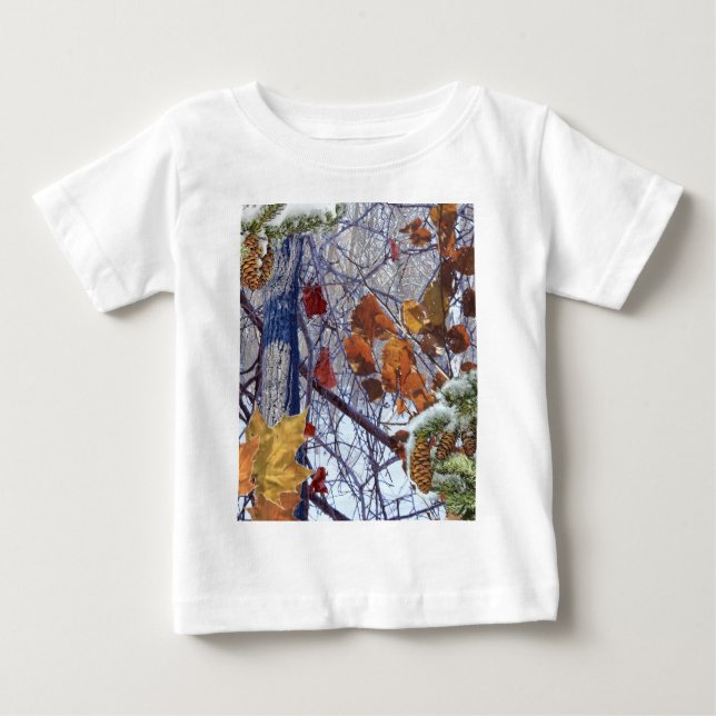 Erste Schnee Winter Camouflage Dekoration Baby T-shirt (Vorderseite)