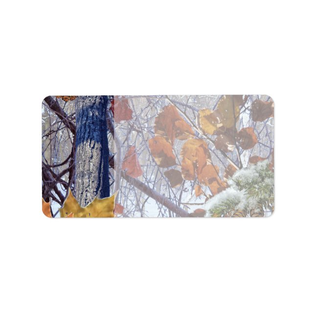 Erste Schnee Winter Camouflage Print Adressaufkleber (Vorne)