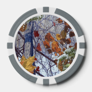 Erste Schnee Winter Camouflage Print Pokerchips