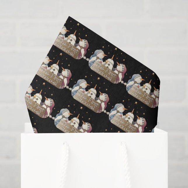 Erste Schneedecke Snowman Seidenpapier (Geschenktüte)