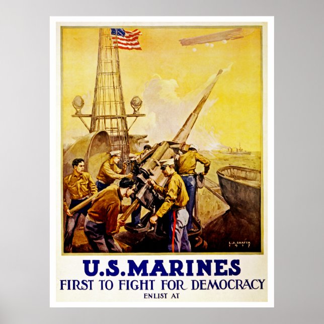 Erste Schritte für Demokratie ~ US-Marines Poster (Vorne)