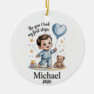 Erste Schritte meines Babys 2026 Weihnachtsbaumanh Keramik Ornament