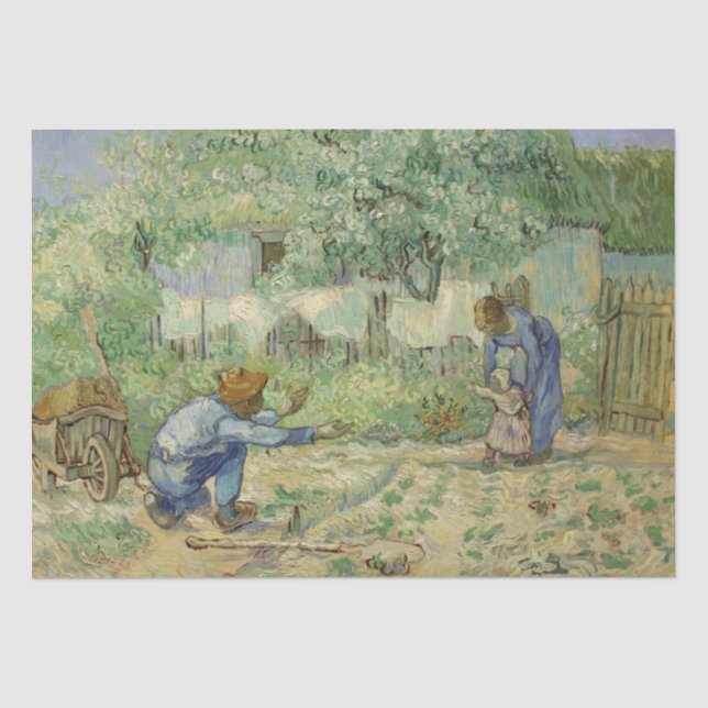 Erste Schritte nach Hirse durch Vincent van Gogh Seidenpapier (Vorderseite)