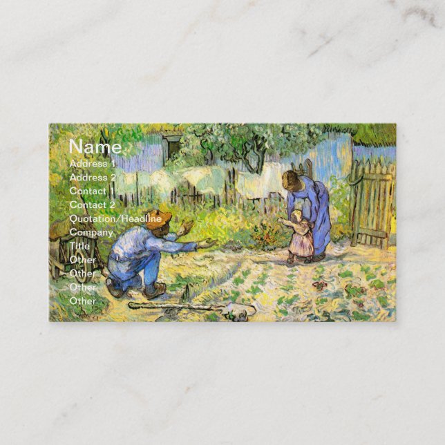 Erste Schritte (nach Millet) Van Gogh Fine Art Visitenkarte (Vorderseite)