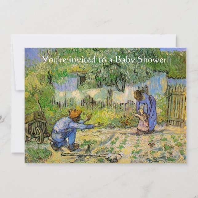 Erste Schritte (nach Millet) von Vincent van Gogh Einladung (Vorderseite)