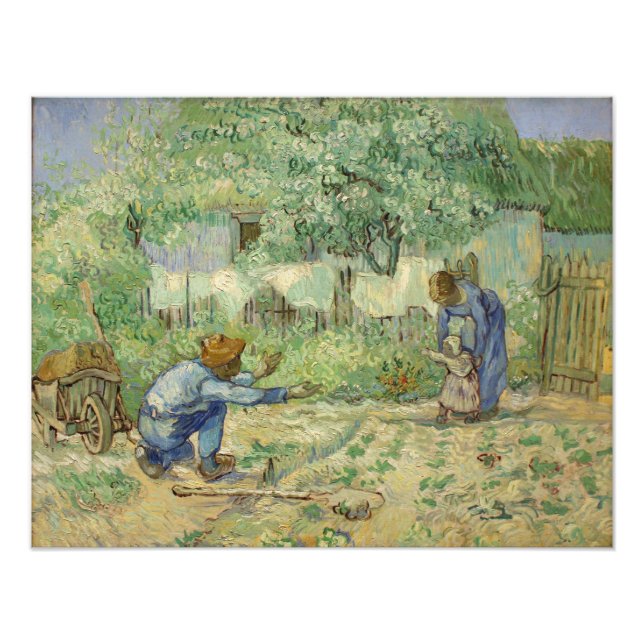 Erste Schritte (nach Millet) von Vincent Van Gogh Fotodruck (Vorne)