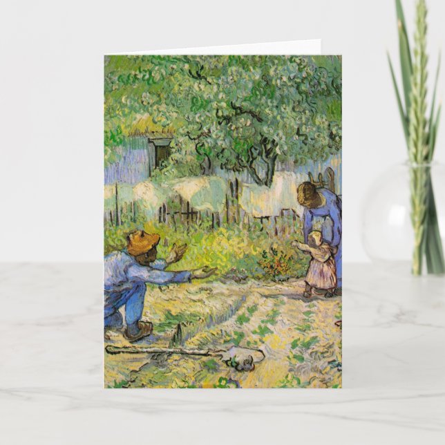 Erste Schritte (nach Millet) von Vincent van Gogh Karte (Vorderseite)