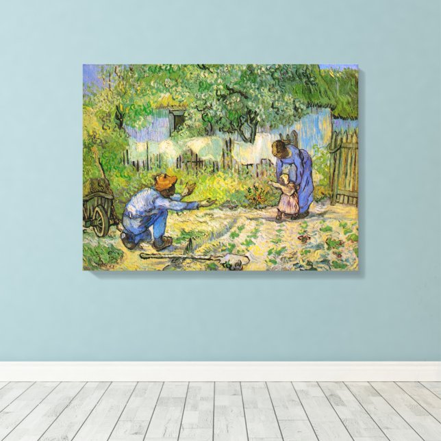 Erste Schritte (nach Millet) von Vincent van Gogh Leinwanddruck (Insitu (Holzboden))
