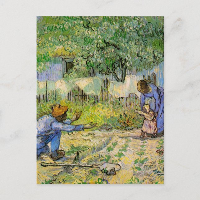 Erste Schritte (nach Millet) von Vincent van Gogh Postkarte (Vorderseite)