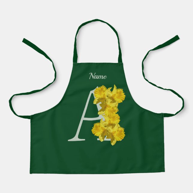 Erste Schürze eines Daffodil Monogramms (Vorderseite)