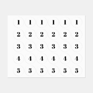 Erste / Schwarz-weiße Anzahl von Monogramm anpasse Etiketten