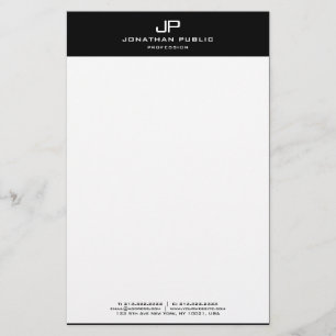 Erste Schwarz-weiße Vorlage für das Elegant Monogr Briefpapier