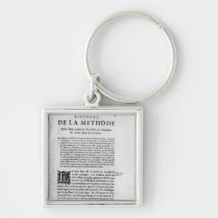 Erste Seite von "Discours de la Methode" durch Schlüsselanhänger