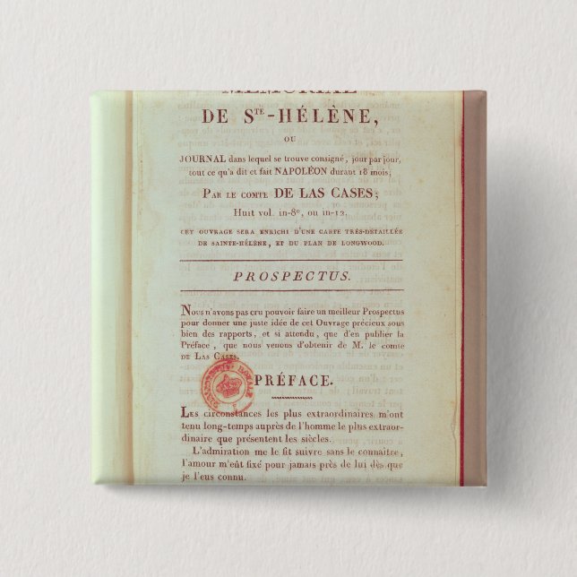 Erste Seite von 'Memorial de Sainte-Helene' Button (Vorderseite)