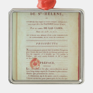 Erste Seite von 'Memorial de Sainte-Helene' Silbernes Ornament