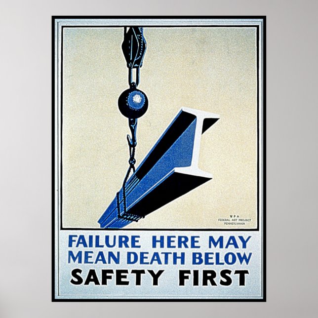 Erste Sicherheitslücke hier / Tod unter WPA-Plakat Poster (Vorne)