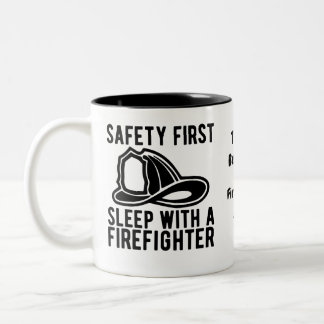Erste Sicherheitsruhe mit Feuerwehrmann | Funny Zi Zweifarbige Tasse